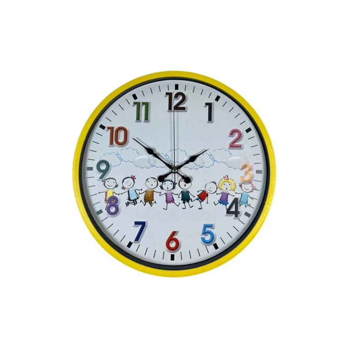 36 Cm Sarı Çocuk Odası Duvar Saati