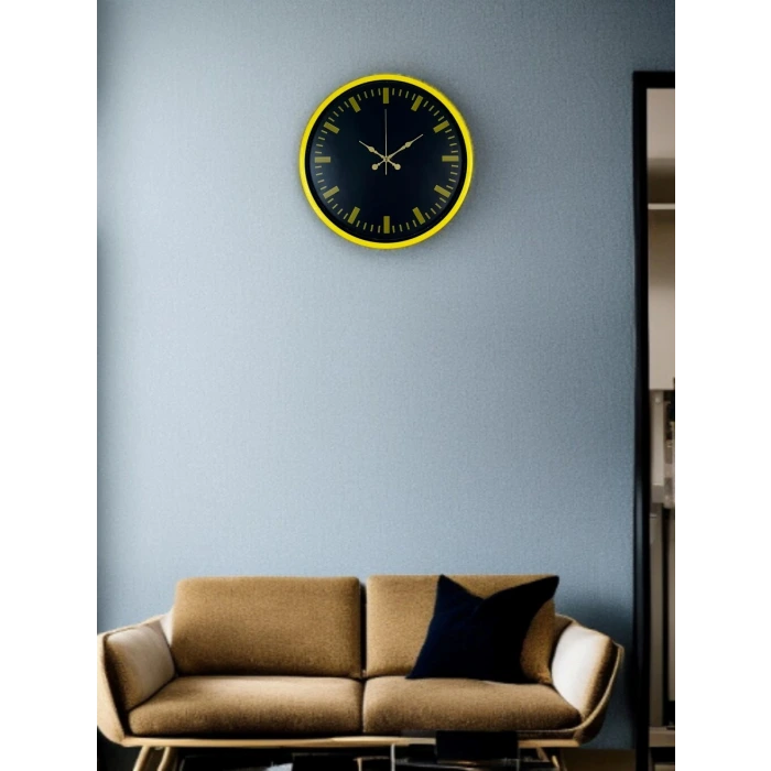 36 Cm Sarı Dekoratif Duvar Saati