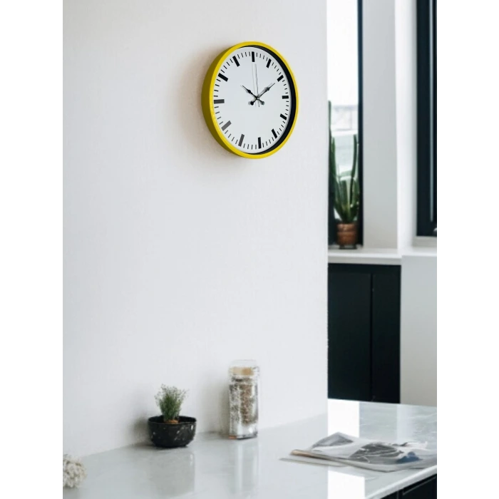 36 Cm Sarı Dekoratif Duvar Saati
