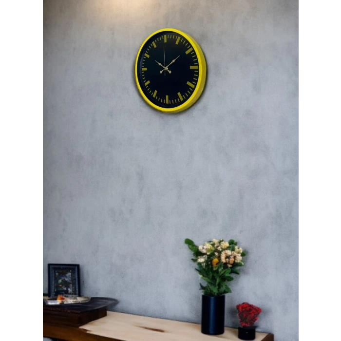 36 Cm Sarı Dekoratif Duvar Saati