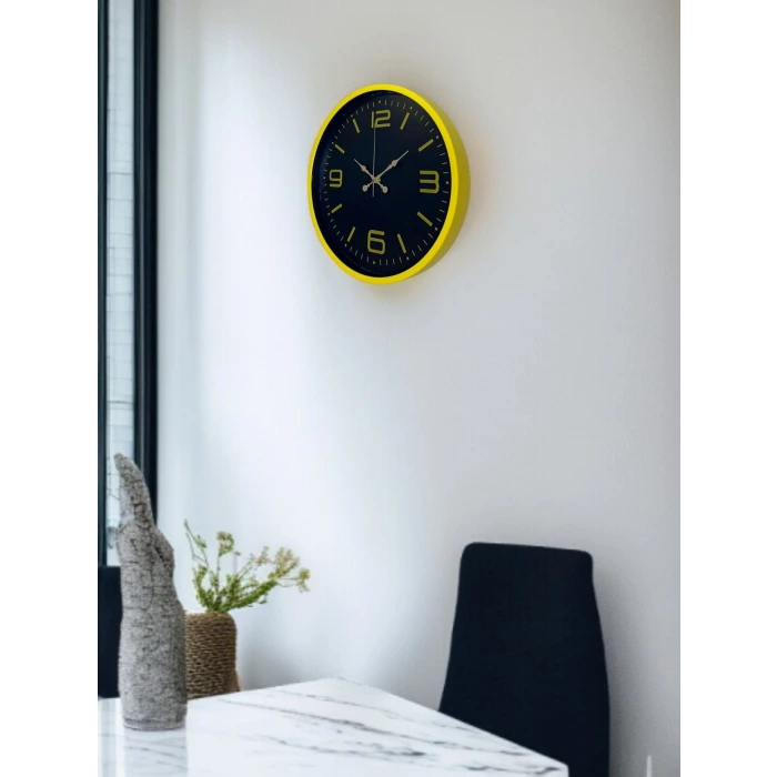 36 Cm Sarı Dekoratif Duvar Saati