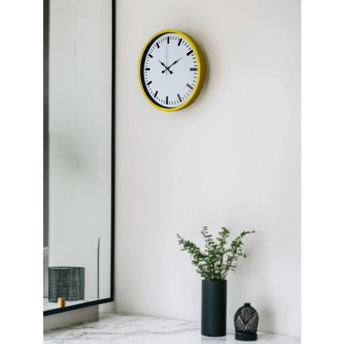 36 Cm Sarı Dekoratif Duvar Saati