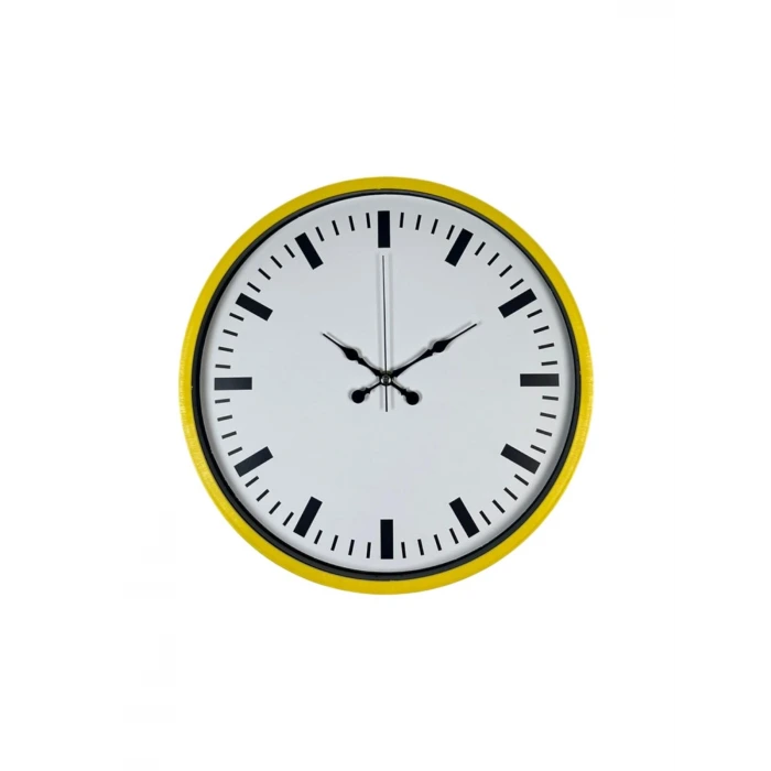 36 Cm Sarı Dekoratif Duvar Saati