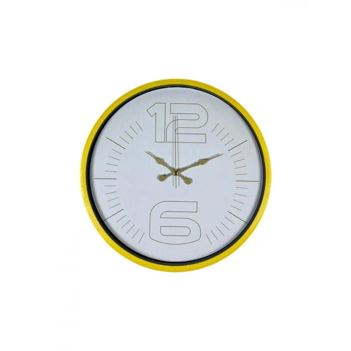 36 Cm Sarı Dekoratif Duvar Saati