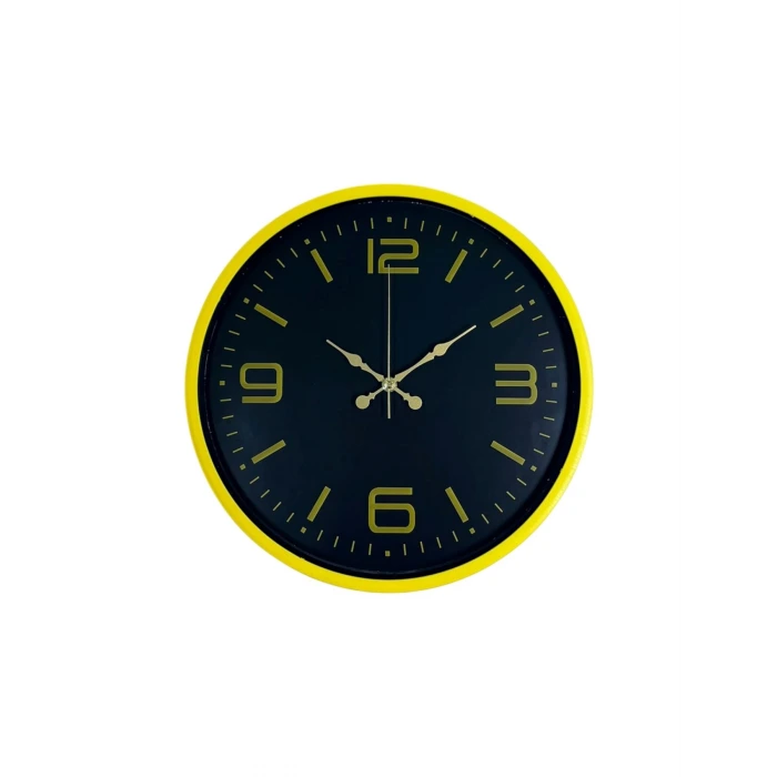 36 Cm Sarı Dekoratif Duvar Saati