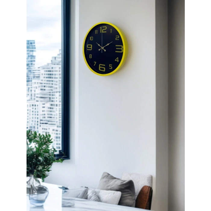 36 Cm Sarı Gold Rakamlı Duvar Saati