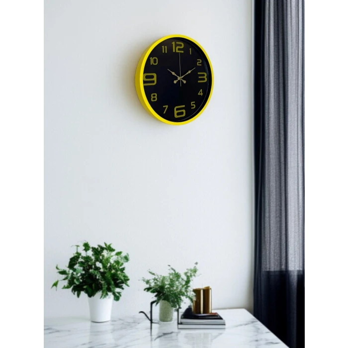 36 Cm Sarı Gold Rakamlı Duvar Saati