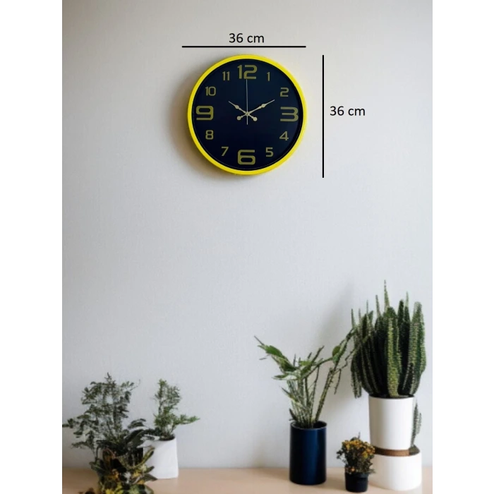 36 Cm Sarı Gold Rakamlı Duvar Saati