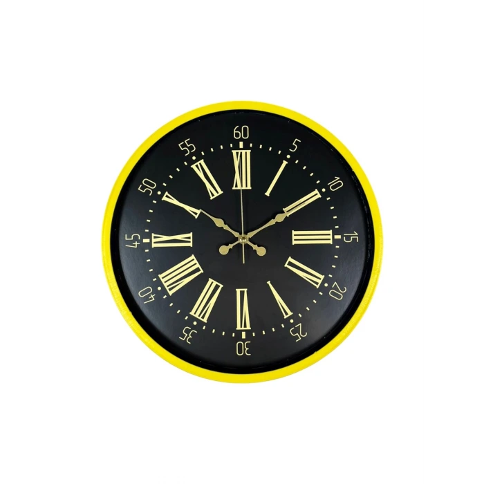 36 Cm Sarı Modern Duvar Saati