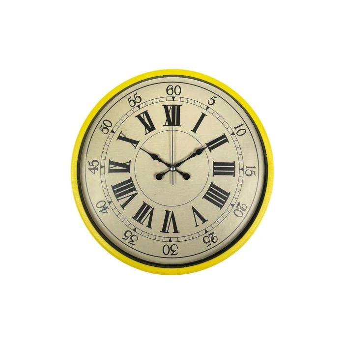 36 Cm Sarı Retro Duvar Saati