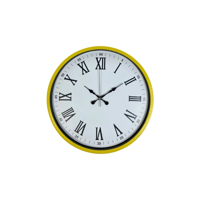 36 Cm Sarı Roma Rakamlı Duvar Saati