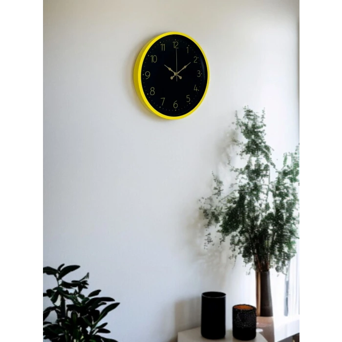 36 Cm Sarı Şık Duvar Saati