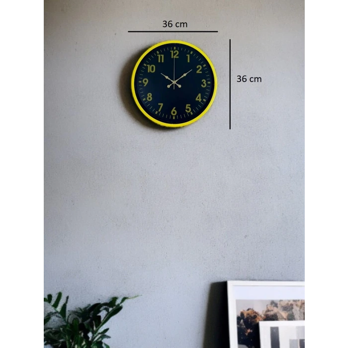 36 Cm Sarı Standart Duvar Saati