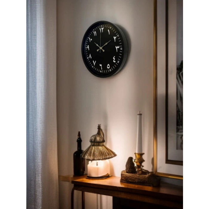 36 Cm Siyah Arapça Rakamlı Duvar Saati
