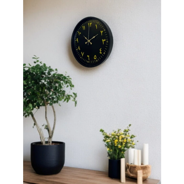 36 Cm Siyah Arapça Rakamlı Duvar Saati