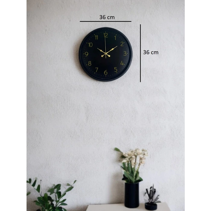 36 Cm Siyah Asil Duvar Saati