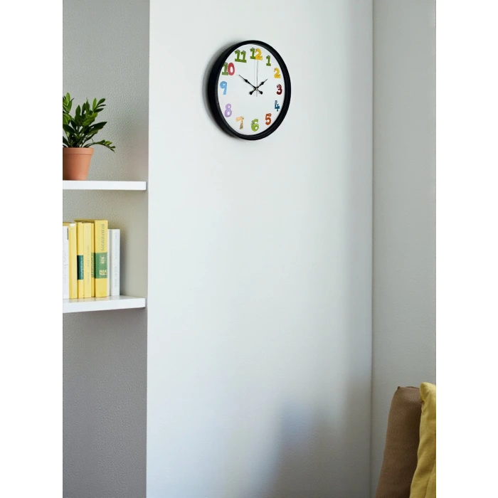 36 Cm Siyah Çocuk Odası Duvar Saati