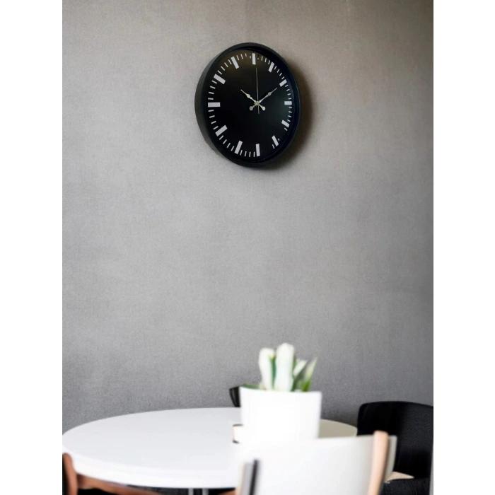 36 Cm Siyah Dekoaratif Duvar Saati