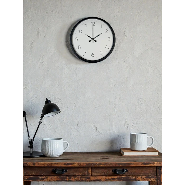 36 Cm Siyah Dekoratif Duvar Saati