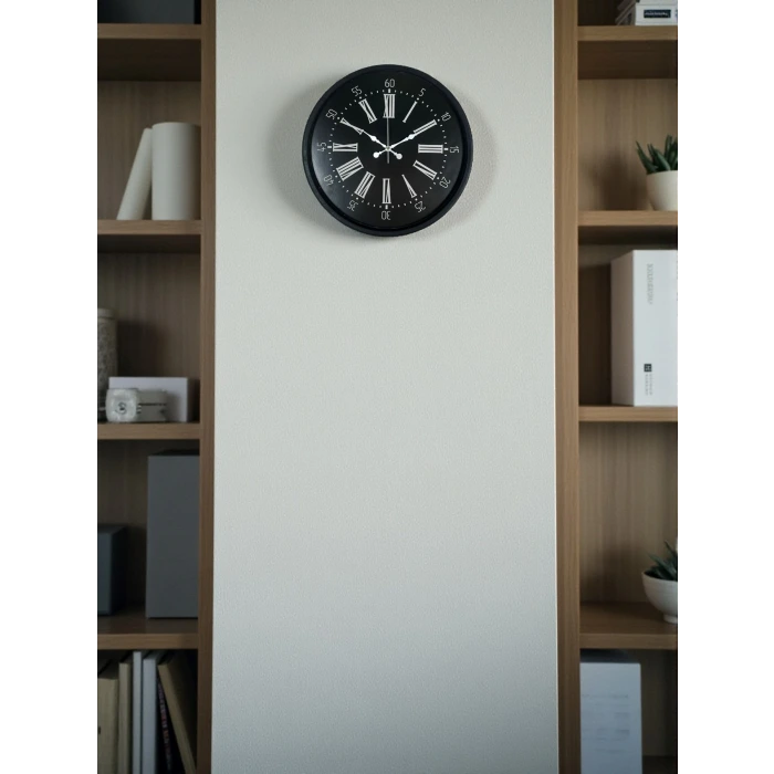 36 Cm Siyah Dekoratif Duvar Saati