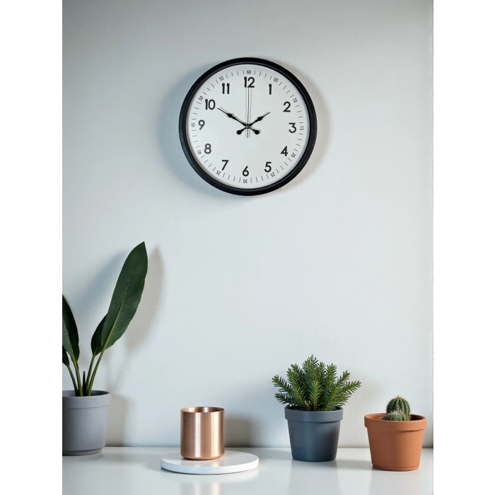 36 Cm Siyah Dekoratif Duvar Saati