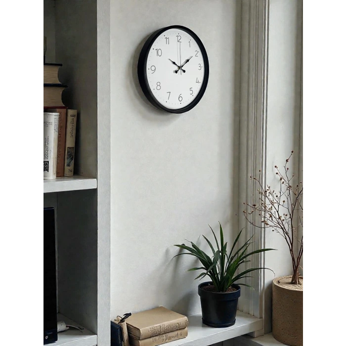 36 Cm Siyah Dekoratif Duvar Saati