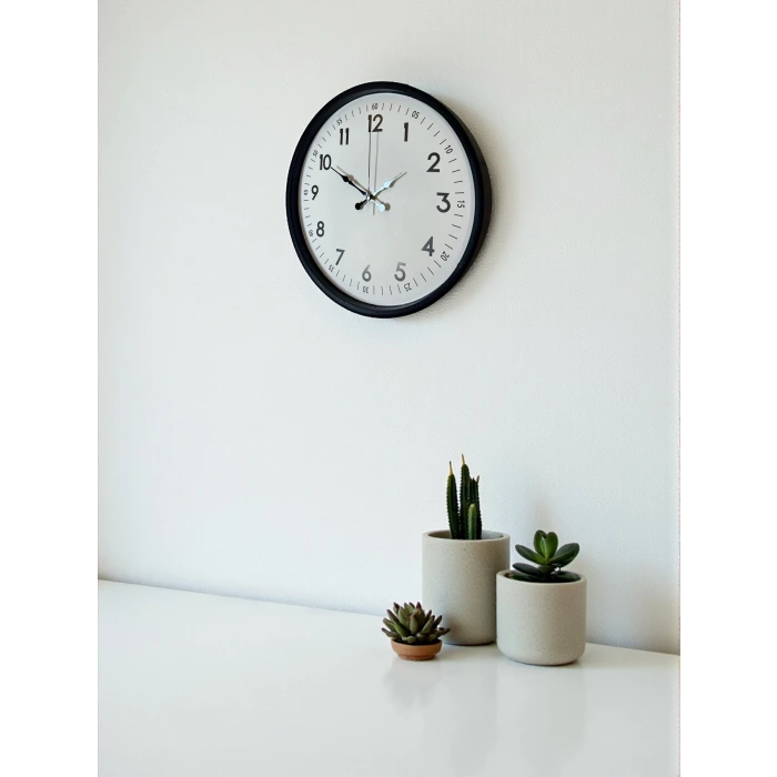36 Cm Siyah Dekoratif Duvar Saati