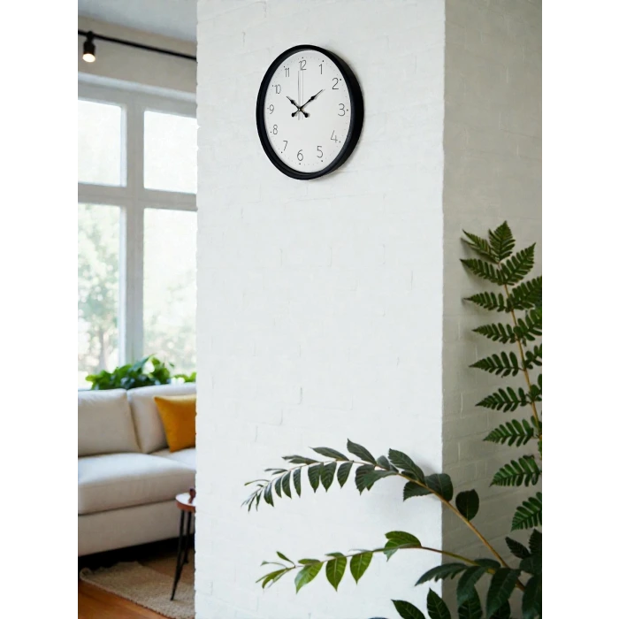 36 Cm Siyah Dekoratif Duvar Saati