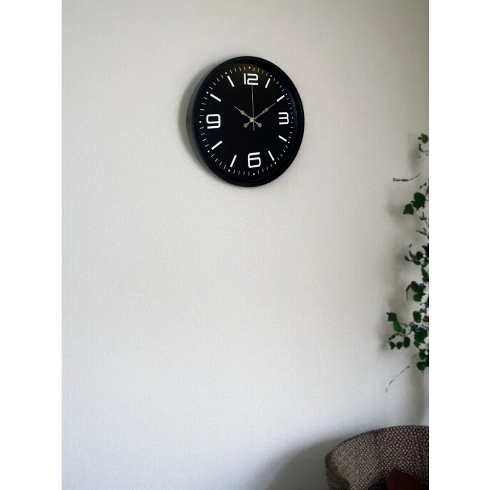 36 Cm Siyah Dekoratif Duvar Saati