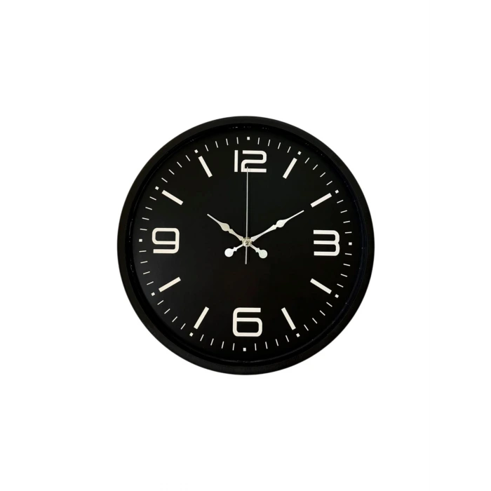 36 Cm Siyah Dekoratif Duvar Saati