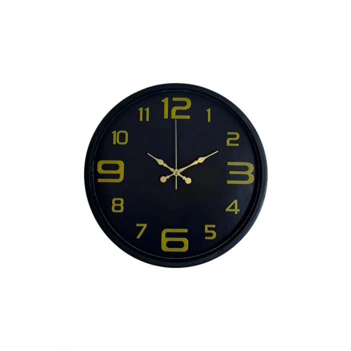 36 Cm Siyah Gold Rakamlı Duvar Saati