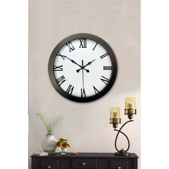 36 cm Siyah Metal Roma Rakamlı Duvar Saati