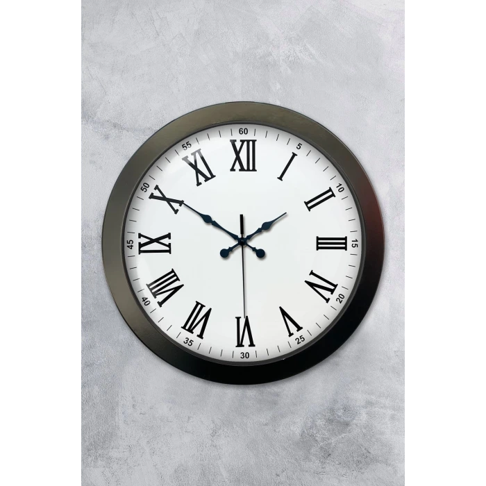 36 cm Siyah Metal Roma Rakamlı Duvar Saati