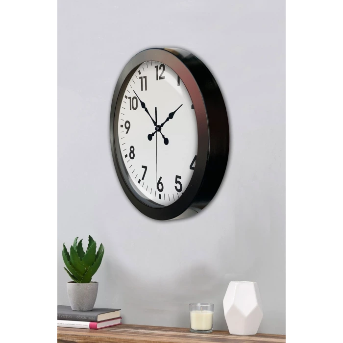 36 cm Siyah Metal Standart Duvar Saati