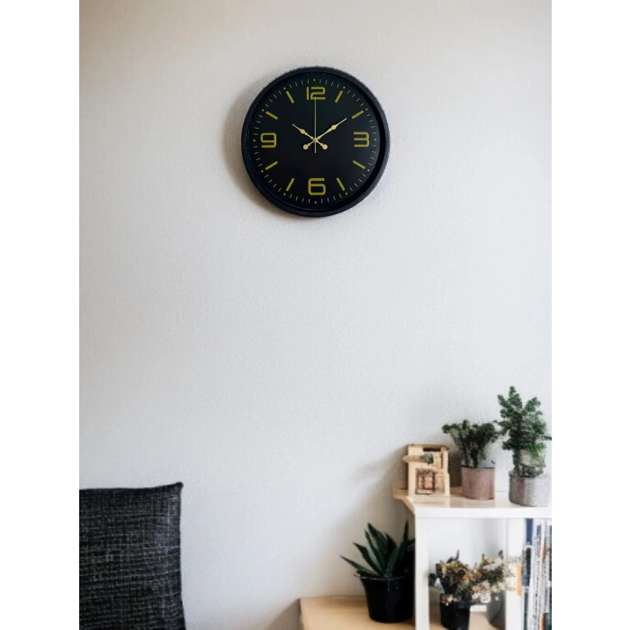 36 Cm Siyah Modern Duvar Saati