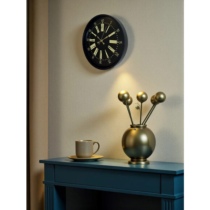 36 Cm Siyah Modern Duvar Saati