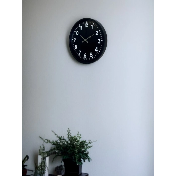 36 Cm Siyah Modern Duvar Saati