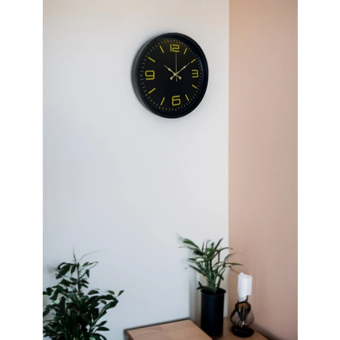 36 Cm Siyah Modern Duvar Saati