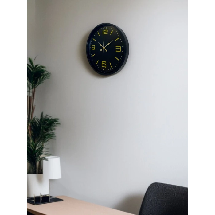 36 Cm Siyah Modern Duvar Saati
