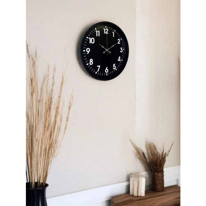 36 Cm Siyah Modern Duvar Saati