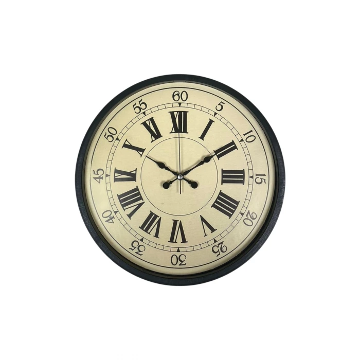 36 Cm Siyah Retro Tasarım Duvar Saati