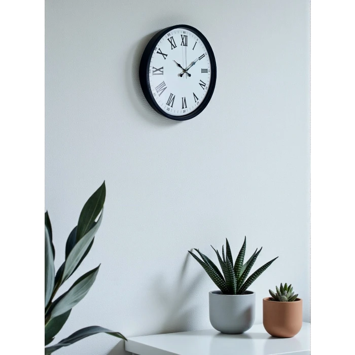 36 Cm Siyah Roma Rakamlı Duvar Saati