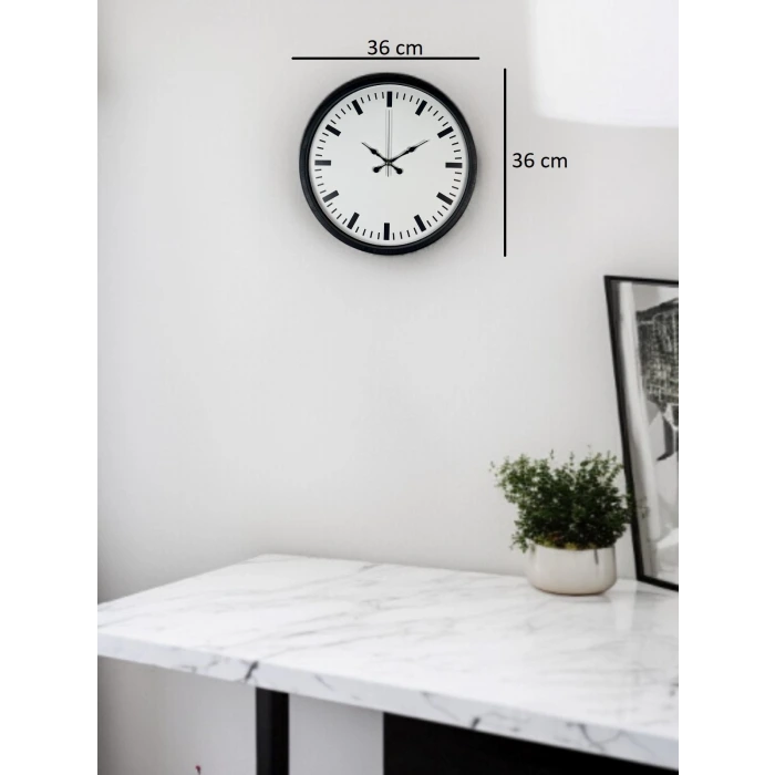 36 Cm Siyah Sade Standart Duvar Saati