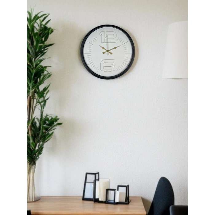 36 Cm Siyah Sade Zarif Duvar Saati
