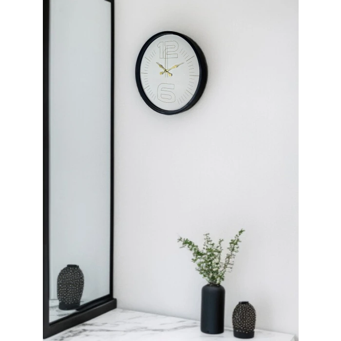 36 Cm Siyah Sade Zarif Duvar Saati