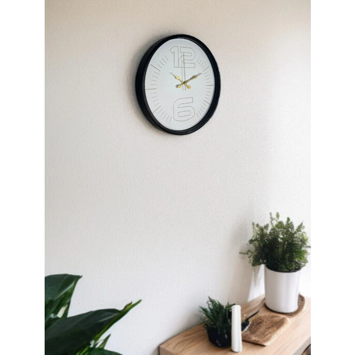 36 Cm Siyah Sade Zarif Duvar Saati