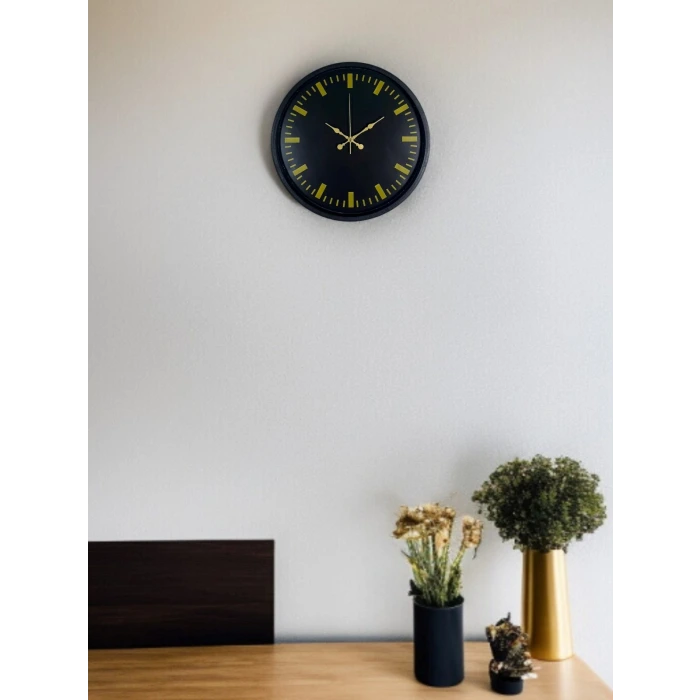 36 Cm Siyah Şık Duvar Saati