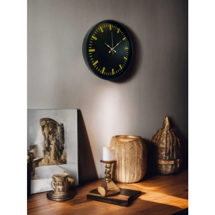 36 Cm Siyah Şık Duvar Saati