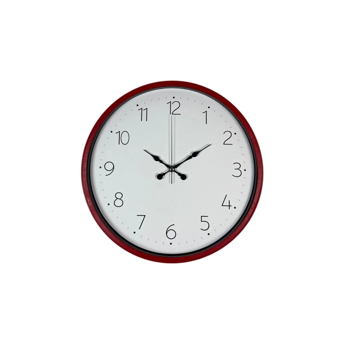 36 Cm Standart Kırmızı Duvar Saati