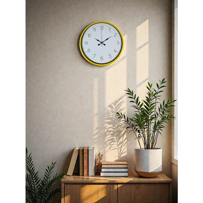 36 Cm Standart Sarı Duvar Saati